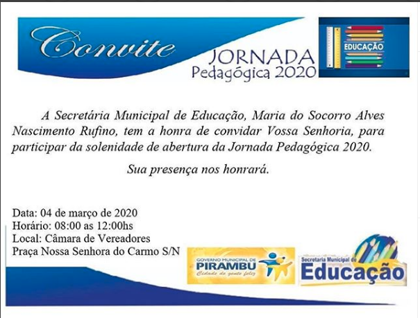 Começa hoje Jornada Pedagógica em Pirambu