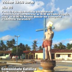 Em ALAGAMAR, Tríduo e Festa do padroeiro São Sebasião