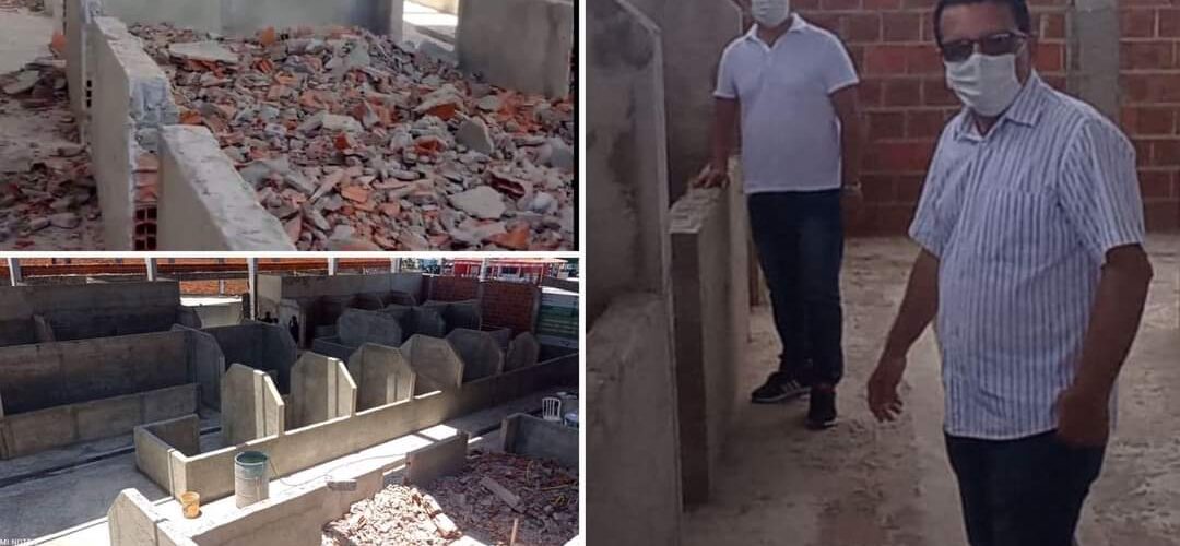 Barra dos Coqueiros: Prefeito Alberto Macedo visita obras do mercado